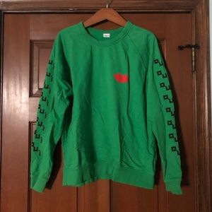 EUC Clare V green oui sweatshirt with lip print size L